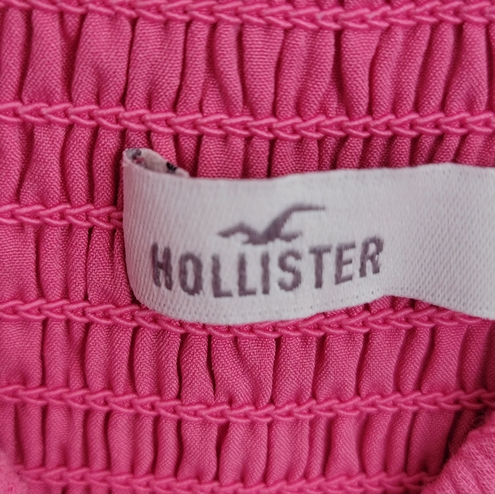 HOLLISTER PINK RUFFLE SHOULDER MINI DRESS - Picture 8 of 11